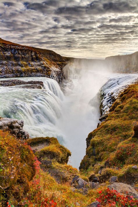 Gullfoss Waterfall Gullfoss Waterfall, Iceland Landscape, Water Falls, Visit Iceland, Iceland Travel, Beautiful Places To Visit, Amazing Places, Mountain Landscape, Autumn Day