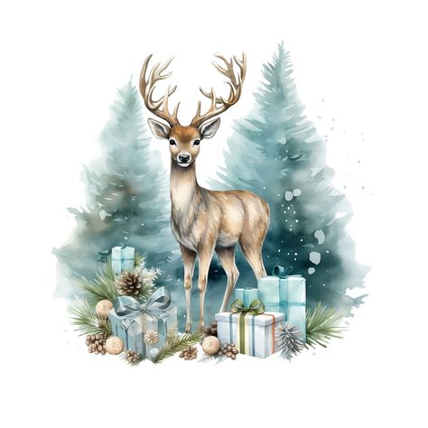 Christmas Wine Bottle Labels, Deer Png, Christmas Clip Art, Baby Animal Drawings, Christmas Decoupage, Clip Art Png, Deer Christmas, Art Png, Baby Deer