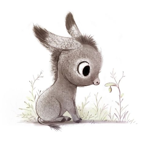 Sydney Hanson shared a photo on Instagram: “A sketch I’m working on of a little donkey waiting for a chrysalis in his field to hatch. I might…” • See 346 photos and videos on their profile. Donkey Cute, Donkey Drawing, Giraffe Illustration, Cute Donkey, Animal Illustration Art, Cute Animal Illustration, Cartoon Sketches, Cute Paintings, Cute Animal Drawings