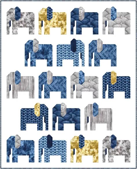 Elephant Quilts Pattern, American Patchwork And Quilting, Elephant Quilt, Quilt In A Day, Dog Quilts, Animal Quilts, House Quilts, Christmas 2020, Jelly Roll