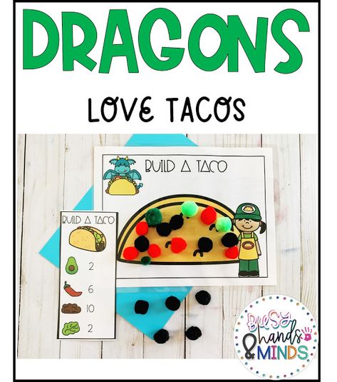 Dragons Love Tacos Activities, Literacy Crafts, Dragons Love Tacos Party, Taco Crafts, Dragons Love Tacos, Winter Activities Preschool, Family Literacy, Slp Activities, Preschool Centers