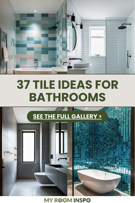 Explore 4 images showcasing modern bathroom tile ideas, including creative ceramic, mosaic, and natural designs to inspire your next renovation. Contemporary Tile Bathroom, Bathroom Tiles Design Ideas Color Schemes, Cool Bathroom Tile, Decorative Tile Bathroom, Tile Ideas For Bathroom, Modern Bathroom Tile Ideas, Ceramic Tile Bathroom, Herringbone Tile Bathroom, Bathroom Tiles Design Ideas