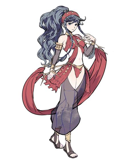 Chakram Dancer Character, Female Genie Art, Dnd Dancer Female, Genie Outfit Ideas, Fire Emblem Dancer, Genie Character Design, Arabian Character Design, Genie Drawing, Female Genie