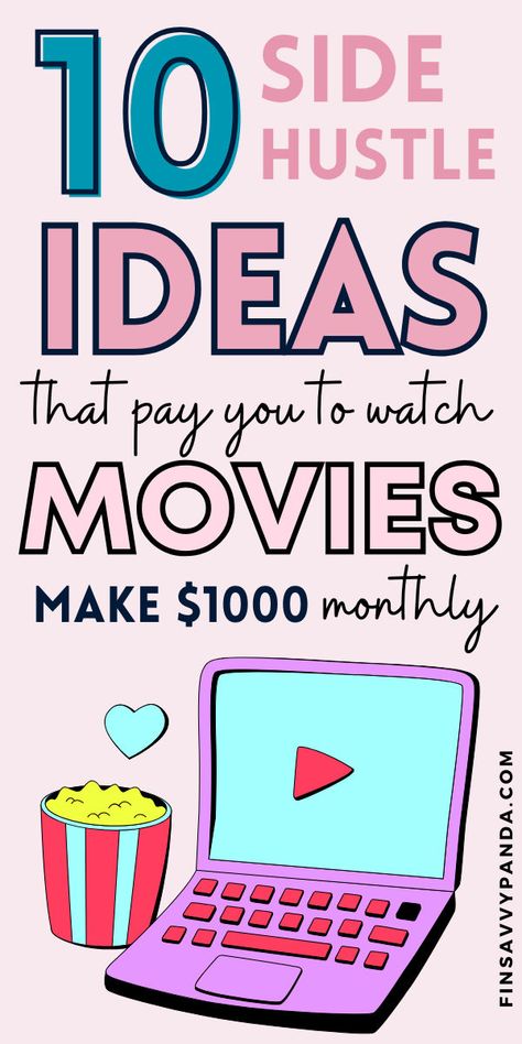 Turn your movie-watching hobby into a cool way to make money! Learn how to get paid to review movies with easy, work-from-home job opportunities. Perfect for those seeking unique side hustle ideas or part-time jobs to make extra money. Watch your favorite Netflix shows and earn while you enjoy! Side Hustle Ideas, Make Extra Money, Earn Extra Cash, Making Extra Cash, Side Money, Earn Extra Money, Hustle Ideas, Ways To Make Money, Ways To Earn Money