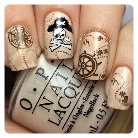 BM-301, BM-507, BM-508, BM-509 and BM-510 Pirate Nail Art, Pirate Nails, Essie Mint Candy Apple, Nautical Nails, Nails Opi, Yummy Mummy, Disney Nails, Butter London, Beach Nails