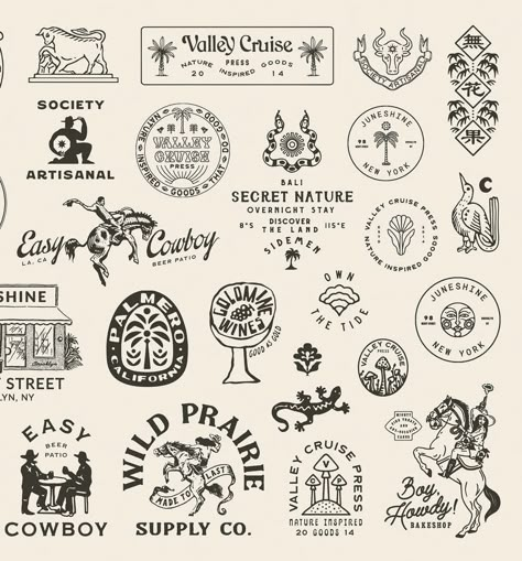 Southern Logo Design, Western Logos Vintage, Western Folk Art, Country Logo Design, Landscape Logos, P And Co, Country Graphic Design, Cowgirl Tattoos Western, Western Logo Design