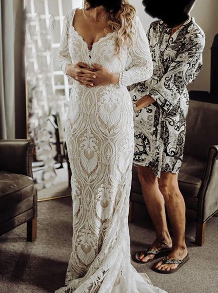 Fall Western Wedding Dress, Casual Winter Wedding Dress, Wedding Dress Destination, Boho Lace Wedding Dress, Studio Levana, Dress With Sleeve, Destination Wedding Dress, Romantic Boho, Bridal Dresses Lace