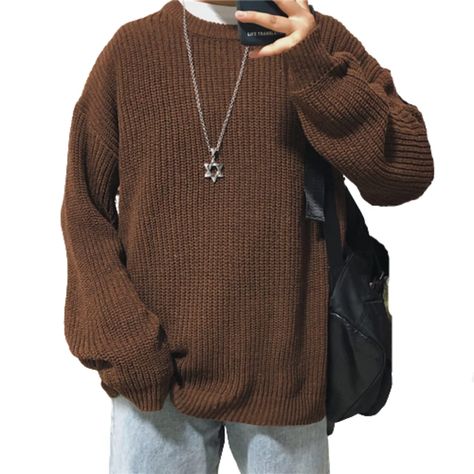 Crochet Grandpa Sweater, Brown Sweater Outfit, Grunge Academia, Lighting Bugs, Sweater Grunge, Grunge Sweater, Chocolate Girl, Light Grunge, Mission Complete