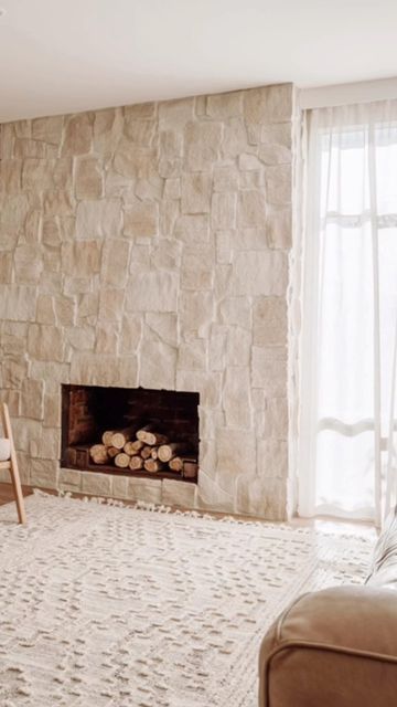 Crazy Pave Fireplace, Sandstone Fireplace Makeover, Fireplace Sandstone, Fire Place Surround, Crazy Pave, Sandstone Tile, Sandstone Fireplace, Project Photography, Engineered Timber Flooring