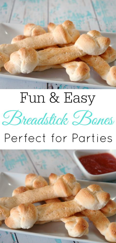 Breadstick bones are an easy appetizer that is perfect for a Halloween party or a dog-themed party. They are delicious with some pizza sauce. #breadsticks #halloween #dogparty #halloweentreat #appetizer Breadstick Bones, Halloween Party Appetizers Easy, Halloween Appetizers For Party, Halloween Themed Appetizers, Halloween Appetizers Easy, Dog Themed Birthday Party, Halloween Party Appetizers, Dog Themed Parties, Appetizers For Kids