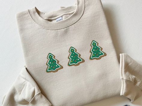 Christmas Fits, Christmas Cups, Tree Cookies, Christmas Tree Cookies, Embroidered Christmas, Christmas Tree Shirt, Tree Shirt, Personalized Embroidery, Sweatshirt Christmas