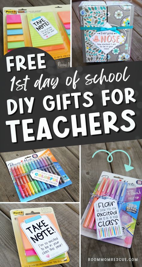 Are you looking for easy and homemade teacher gifts for the first day of school? Look no further. Get these free gift tags and back to school teacher gift ideas all teachers will appreciate! Get the free printable tags for these DIY gifts! Inexpensive Teacher Gifts, Back To School Teacher Gifts, Homemade Teacher Gifts, Easy Teacher Gifts, Teacher Gift Printables, Flair Pens, Back To School Gifts For Teachers, Teacher Gift Tags, Cute Teacher Gifts