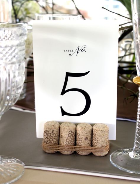 Place Card Holders Diy, Wine Cork Table, Ceremony Entrance, Table Numbers Wedding Diy, Cork Table, Card Holder Diy, Christmas Table Decorations Diy, Diy Table Numbers, Diy Christmas Table