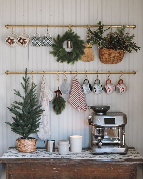 Decorating Coffee Bar, Hot Beverage Station, Beverage Station, Coffee Area, Holiday Hosting, Hosting Essentials, Coffee Nook, Hosting Holidays, Home Coffee Bar