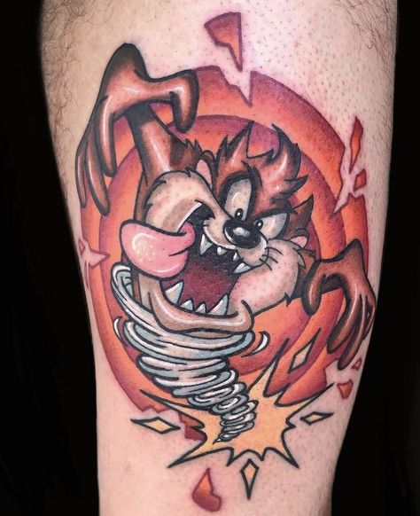 Tazmania Devil Tattoo, Loney Toones Tattoos, Tazmanian Devil Tattoo, Tasmanian Devil Tattoo, Taz Tattoo, Tattoo Devil, Gangster Disciples, Coyote Tattoo, Doodles Cartoon