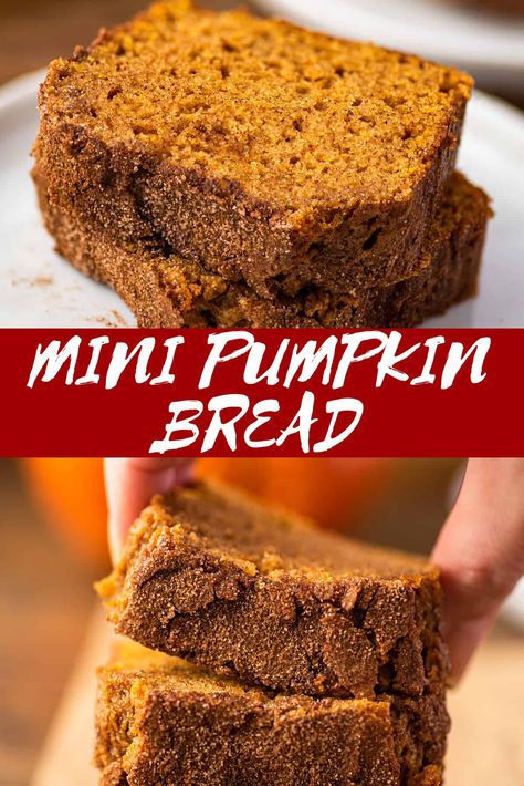 Pumpkin Bread Recipe Small Loaf, Small Pumpkin Bread Loaves, Small Pumpkin Bread, Mini Loaves Pumpkin Bread, Mini Pumpkin Bread Recipe, Single Serve Pumpkin Bread, Small Batch Quick Bread, Mini Pumpkin Loaf Recipe, Mini Loaf Pumpkin Bread