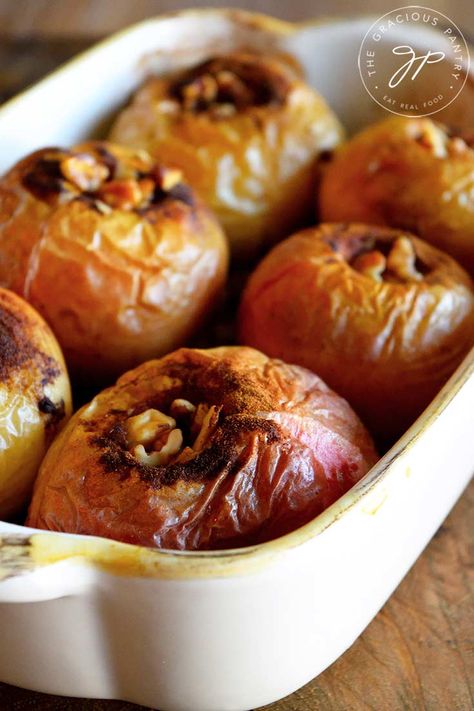 Baked Apples Recipe | The Gracious Pantry | Healthy Dessert Recipes Easy Baked Apples Recipe, Healthy Baked Apples, Baked Apples Recipe, Clean Eating Baking, Easy Baked Apples, Baked Apple Dessert, Apple Recipes Healthy, Baked Apple Recipes, Pumpkin Pie Spice Mix