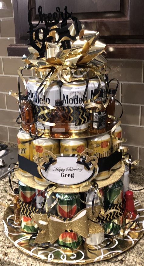 Beer Can Cake, Beer Can Cakes, Beer Birthday Party, Birthday Beer Cake, 21st Bday Ideas, Liquor Gifts, Cake In A Can, Homecoming Proposal Ideas For Guys, Beer Cake