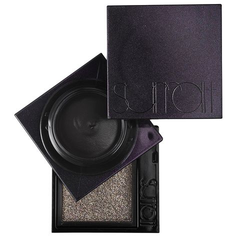 Surratt Beauty Prismatique Eyes for Spring 2016 | Scandal Eyes deep black cream with sparkly bewitching black duo-chrome Holographic Makeup, Surratt Beauty, Dark Circles Under Eyes, How To Apply Eyeshadow, Glitter Eyes, Eye Brushes, Glitter Eyeshadow, Eye Palette, Summer Beauty