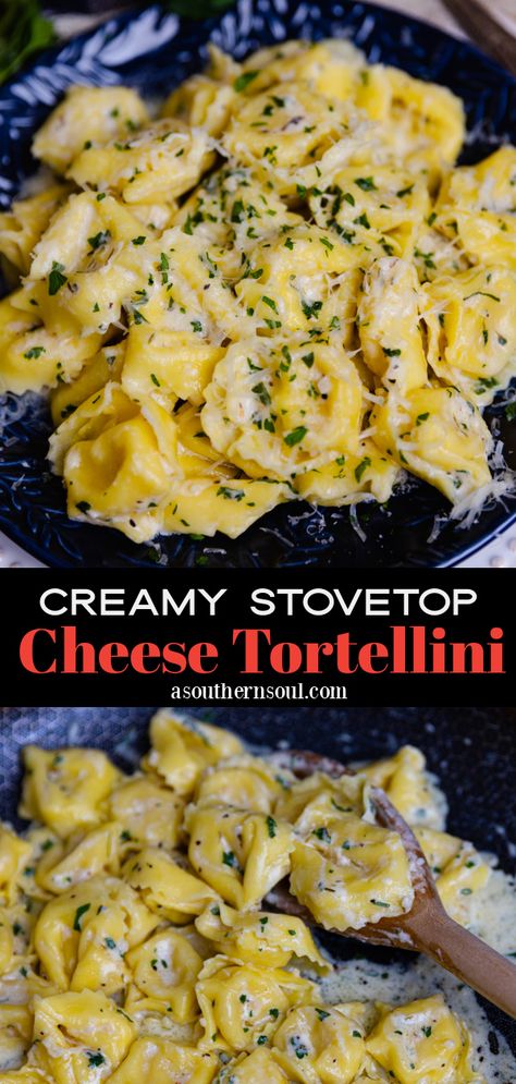 Creamy Cheesy Tortellini, Recipes For Dinner Tortellini, Garlic Cheese Tortellini, Dishes With Cheese Tortellini, Bacon Cheese Tortellini Recipes, 3 Cheese Tortellini Recipes Easy Dinners, Cheese Tortellini Recipes Olive Oil, Tortellini With Cheese Sauce, Sides For Tortellini Dinners