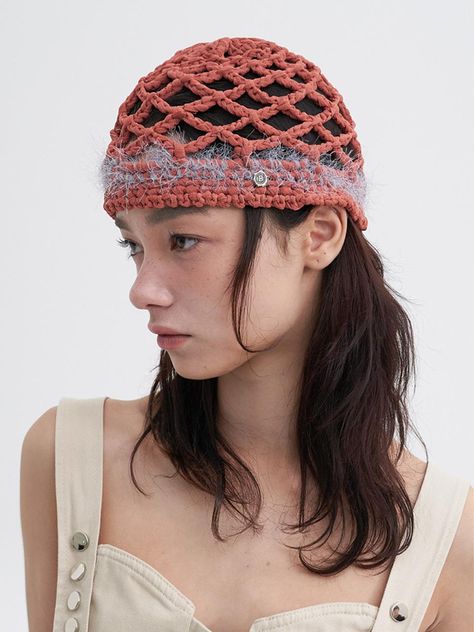 Growing Mushrooms At Home, Short Beanie, Portrait References, Trend Forecast, Brown Hat, Brown Hats, Crochet Inspo, Mesh Hat, Slouchy Beanie