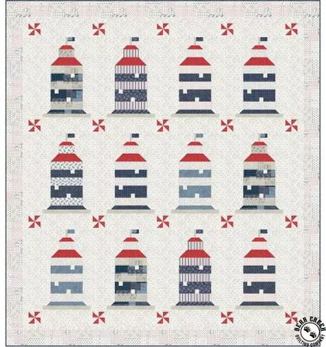 Lighthouse Quilts Ideas, Lighthouse Quilt Pattern, Lighthouse Quilt Patterns Free, Quilt Patterns Queen Size, Lighthouse Quilt, Nautical Quilt, Arm Machine, Harbor Lights, Quilt Shops