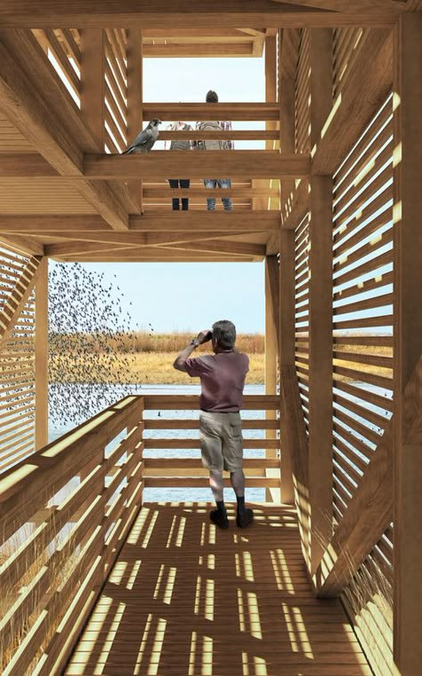 Gallery of Bee Breeders Announces Winners of Pape Bird Observation Tower Competition - 39 Bird Observation Tower, Observation Towers Architecture, Bird Friendly Architecture, Skyscraper Architecture Concept Design, Bird Watching Tower, Bird Observatory, Conservation Architecture, Bird Hide, Architecture Tower