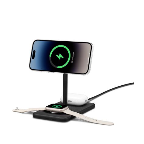 Twelve South HiRise 3 Deluxe 3-in-1 Wireless Charging Stand - Apple Magsafe Charger, Pc Parts, Apple Inc, Fast Charger, Apple Store, At A Glance, Wireless Charger, 3 In 1, Wireless Charging