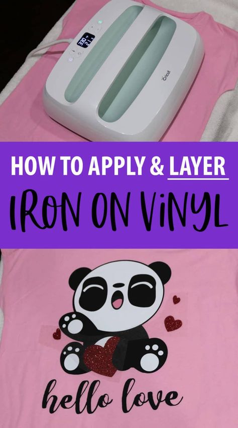 How to Use Cricut Iron On Vinyl & Layering Vinyl - Vinyl Layering, Layering Vinyl, How To Make Iron, Cricut Heat Transfer Vinyl, Iron On Cricut, Cricut Iron On Vinyl, Cricut Htv, Cricut Help, How To Use Cricut