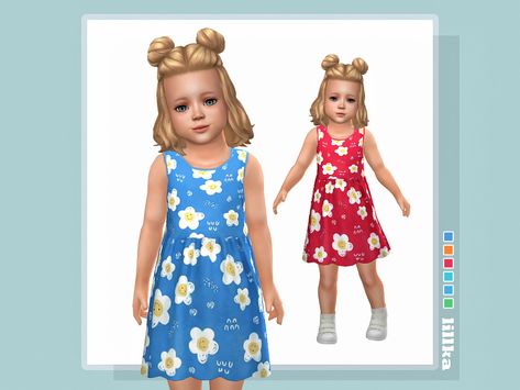 The Sims Resource - Bessie Dress Sims 4 Cc Nightwear, Pretty Cardigans, Toddler Jumpsuit, Toddler Skirt, Stella Dress, Sims 4 Toddler, Christmas Nightwear, Sims Community, Sims 4 Cc