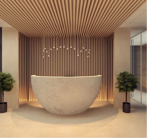 Reception Desk Plans, Round Reception Desks, Reception Area Design, Small Reception Desk, Hotel Reception Desk, Curved Reception Desk, Office Reception Design, Bathroom Cladding, Modern Reception Desk