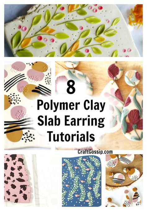 8 Polymer Clay Slab Earring Tutorials – Polymer Clay Sealing Polymer Clay Earrings, How To Layer Polymer Clay, Paint Polymer Clay How To, Painting On Polymer Clay Earrings, Best Polymer Clay For Jewelry, Painting With Polymer Clay, Polymer Clay Earring Tips, Polymer Clay Jewellery Tutorial, Polymer Clay Earrings Techniques