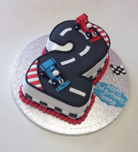 Number 2 shaped birthday cake, racing car theme Number 2 Race Car Cake, Number 2 Car Cake, Two Fast Theme Cake, Car Shaped Cakes For Boys, Number 2 Cake Boy, 2 Shaped Birthday Cake, Number 2 Cake Design, Racing Car Cake For Boys, 2 Fast Cake