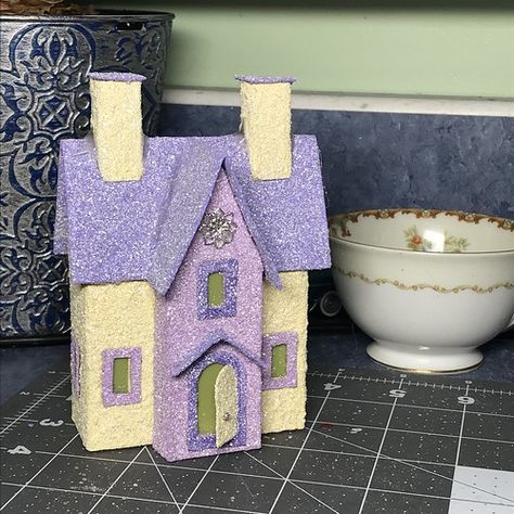 Christmas Notebook | Holiday prep...my home and yours - Part 5 Easter House, Victorian Easter, Bottlebrush Trees, Cardboard Christmas, Miss Bunny, Putz House, Easter Stuff, German Glass Glitter, Mini Houses