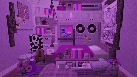 Teen Room Bloxburg, Emo Bedroom Ideas, Cabin Room Ideas, Teen Bedroom Layout, Bedroom Ideas Bloxburg, Emo Bedroom, Bedroom Ideas Beach, Bloxburg Aesthetic, Bloxburg Building