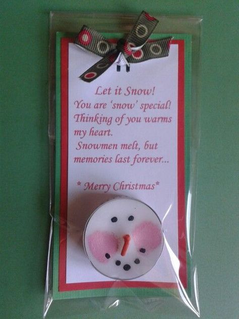 Teacher Gifts For January, Secret Snowman Ideas, Secret Santa Gift Ideas Handmade, Secret Santa Craft Ideas, Christmas Bazaar Ideas Make And Sell, Christmas Fayre Ideas School, Snowman Favors, Christmas Craft Fair Ideas To Sell, Snowman Tealight