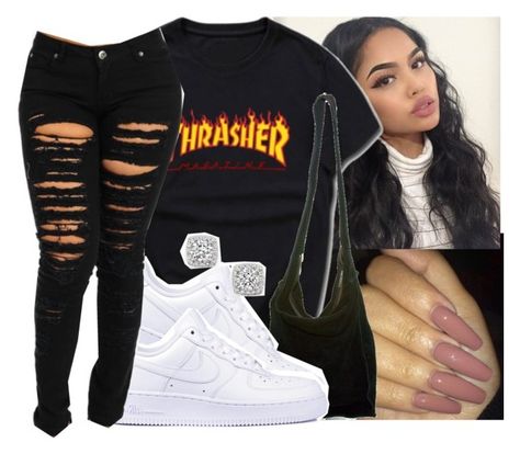 Thrasher Shirt Outfit, Thrasher Shirt, Custom Jordans, Teen Swag Outfits, Teen Outfits, Baddie Fits, Tumblr Outfits, Swag Outfits For Girls