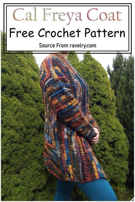 This quick-to-crochet coat is easy to wear and gives any outfit an added element of class. With different variations, you can wear it to go shopping or just out on a walk. #crochet #crochetcoat #freecrochetcoat #crochetcoatpattern #crochetcoatfree Crochet Jacket Pattern Free Easy, Crochet Jacket Pattern Free, Crochet Coat Free Pattern, Free Crochet Jacket Patterns, Crochet Coat Pattern, Sweaters Crochet, Crochet Jackets, Crochet Jacket Pattern, Chomp Chomp