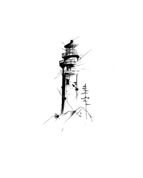 Minimalist Tattoo Lighthouse, Lighthouse Tattoo Sketch, Abstract Lighthouse Tattoo, Geometric Lighthouse Tattoo, Mens Lighthouse Tattoo, Lighthouse Drawing Tattoo, Light House Tattoo Design, Lighthouse Tattoo Men, Lighthouse Tattoo For Women