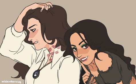 Rio X Agatha Fanart, Rio And Agatha Fanart, Agatha X Rio Art, Wlw Tumblr Posts, Agatha X Rio Fanart, Agatha Rio Fanart, Agatha All Along Tattoo, Agatha And Rio Fanart, Agatha Harkness Fanart