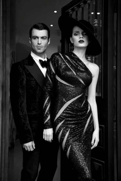 Black and White My favorite fashion photo Vanity Fair Couple Photoshoot, High Fashion Couple, Mafia Photoshoot, Couple Classy, Luxury Couple, Bmw X7, Elegant Couple, Wedding Shots, Fashion Couple