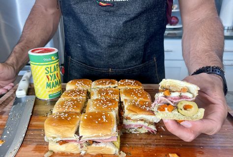 Muffaletta Sliders, Hawiian Rolls, Kings Hawaiian Rolls, Hawaiian Sandwiches, Cold Cut Sandwich, Muffaletta Sandwich, Slap Ya Mama, Hawaiian Sliders, King Hawaiian Rolls