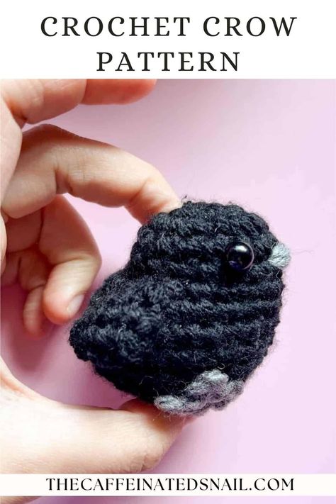 Crow Crochet Pattern Free, Bird Crochet Pattern Free, Crow Crochet Pattern, Crow Amigurumi, Raven Crochet, Crow Crochet, Random Acts Of Crochet Kindness, Crow Pattern, Crochet Kindness