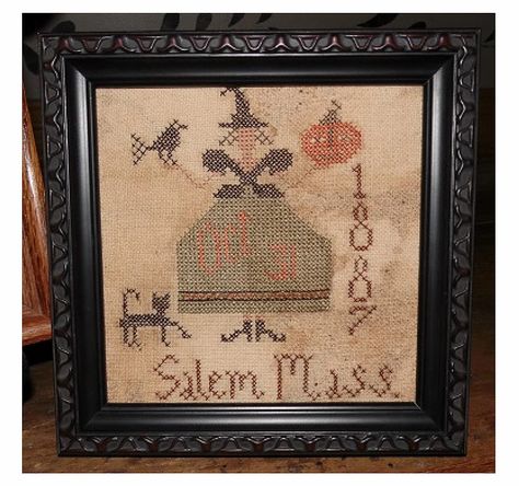 Punch Needle And Primitive Stitcher, Primitive Cross Stitch, Halloween Cross Stitch Charts, Halloween Cross Stitch, Needlework Shops, Halloween Cross Stitches, Cross Stitch Samplers, Joann Fabrics, Wool Applique