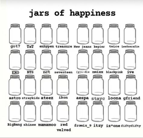 Jars Of Happiness, Kpop Fandom Names, Fill The Jars Template, Kpop Quiz, Bored Jar, Happy Jar, Kpop Profiles, Fandom Kpop, Cute Tumblr Wallpaper