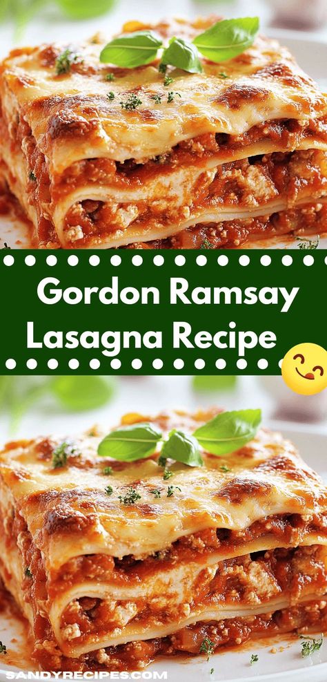 Craving a comforting dish that’s easy to prepare? Try this Gordon Ramsay Lasagna recipe, featuring layers of savory beef and creamy cheese. It’s an ideal choice for quick weeknight dinners that satisfy all appetites. Gordon Ramsay Lasagna Recipe, Beef Lasagna Recipe, Classic Lasagna Recipe, Gordon Ramsay Recipe, Yummy Casserole Recipes, Beef Lasagna, Cheese Lasagna, Classic Italian Dishes, Comfort Dishes