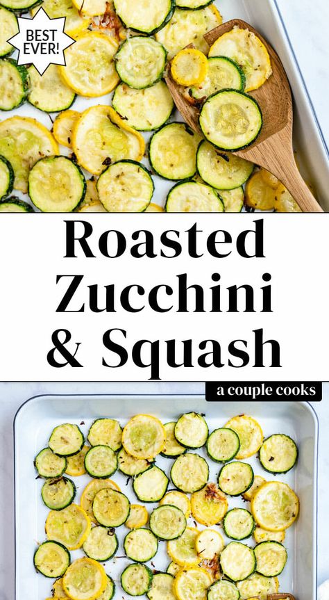 This roasted zucchini and squash is baked until tender with Italian herbs and Parmesan cheese! It's the perfect summer side dish. #roastedzucchiniandsquash #roastedzucchini #roastedsquash #zucchinirecipe #squashrecipe Roasted Zucchini And Squash, Nutritarian Recipes, Zucchini And Squash, Zucchini Cakes Recipe, Squash And Zucchini, Best Veggie Burger, Roasted Zucchini, Roast Zucchini, White Sauce Pasta