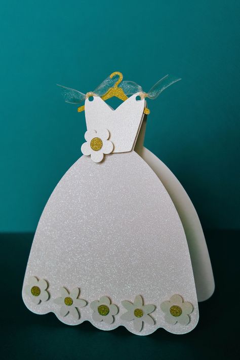 Free Wedding Dress, Bridal Card, Wedding Shower Cards, Paper Mache Bowls, Cricut Wedding, Shower Cards, Dress Card, Paper Mache Sculpture, Bridal Shower Cards