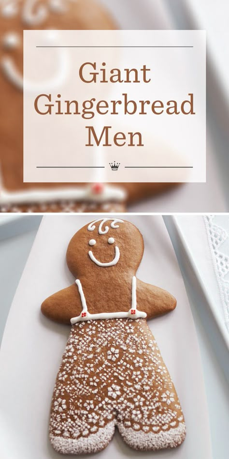 Bake big with our fun giant gingerbread men recipe. This easy gingerbread cookie recipe also includes three tasty twists so you can mix it up. Large Gingerbread Man Cookie, Giant Gingerbread Man Cookie, Gingerbread Men Decorating Ideas, Gingerbread Men Recipe, Giant Gingerbread Man, Xmas Snacks, Easy Gingerbread Cookie Recipe, Cookies Bar Recipes, Gingerbread Man Cookie Recipe