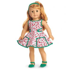 American Girl Maryellen, All American Girl Dolls, Strawberry Outfit, Strawberry Dress, American Girl Doll Clothes Patterns, Our Generation Dolls, All American Girl, American Girl Clothes, Girl Doll Clothes